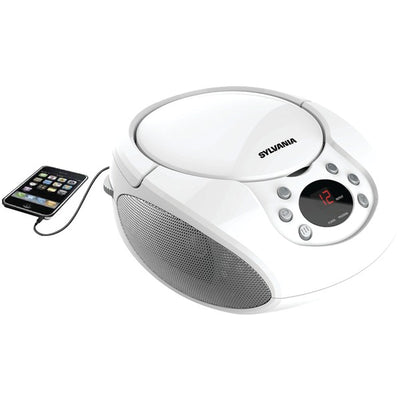 Portable CD Player with AM-FM Radio (White)