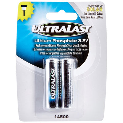 UL14500SL-2P 14500 Lithium Batteries for Solar Lighting, 2 pk