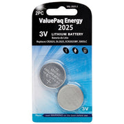 ValuePaq Energy 2025 Lithium Coin Cell Batteries, 2 pk