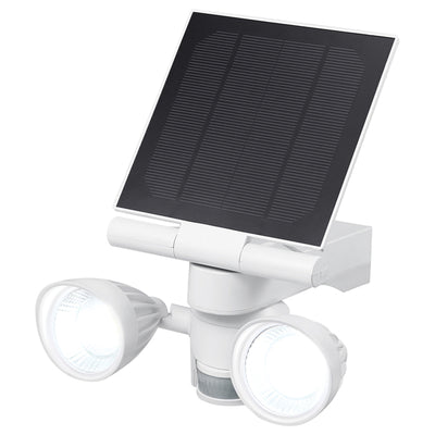 Motion-Activated Floodlight and Solar Panel Charger with Charging Cable for Ring(R) Spotlight Cam and Stick Up Cam (White)
