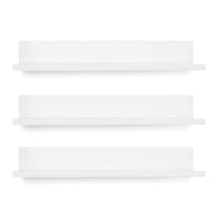 16-In. No-Stud Floating Photo Ledge 3 Pack, with Connector Kit (White)