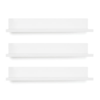 16-In. No-Stud Floating Photo Ledge 3 Pack, with Connector Kit (White)