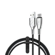 6-Ft. Titanium USB to USB-C(R) Braided Cable (Black)