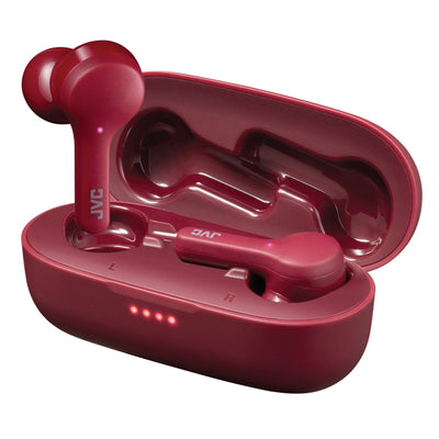 HA-A8T In-Ear True Wireless Stereo Bluetooth(R) Earbuds with Microphone and Charging Case (Red)