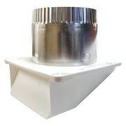 4-In. White Plastic Under Eave Vent with Weather Damper and Tail Pipe