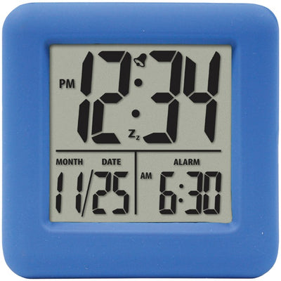 Soft Cube LCD Alarm Clock (Blue)