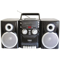 Portable CD Player with AM-FM Radio, Cassette & Detachable Speakers