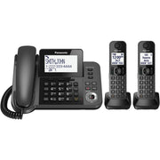 Corded-Cordless Phone and Answering Machine with 2 Cordless Handsets