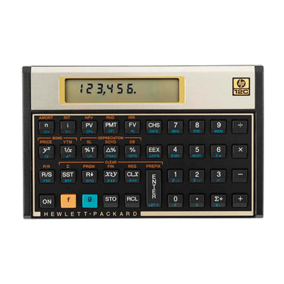 12C Calculator with Sleeve, Battery Operated, Black