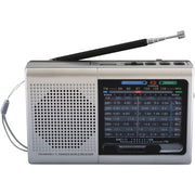 9-Band Rechargeable Bluetooth(R) Radio with USB-SD(TM) Card Input (Silver)