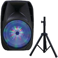 15" Portable Bluetooth(R) DJ Speaker with Stand