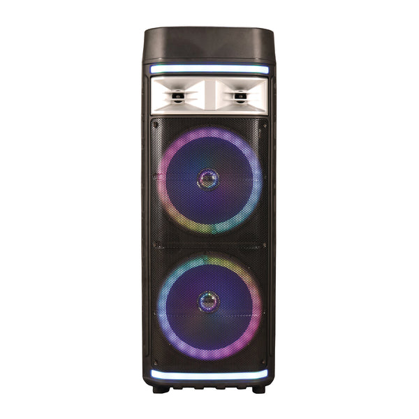 Bluetooth(R) Portable Party System, True Wireless, with Lights, Microphone, and Remote, IQ-6612DJBT