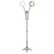 PRO Live Stream Double 8-Inch LED Selfie RGB Ring Light with Tripod Stand