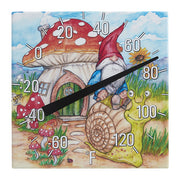 8-In. x 8-In. Gnome Garden Ceramic Tabletop Thermometer