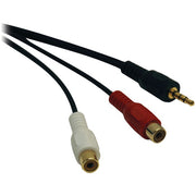 Male 3.5mm Stereo to 2 Female RCAs Y-Splitter Cable, 6"