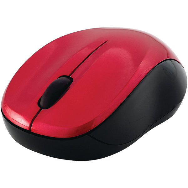 Silent Wireless Blue-LED Mouse (Red)