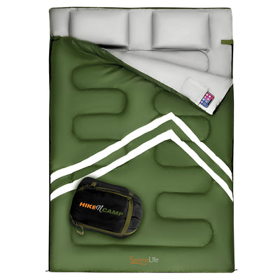 Hike N Camp Double Sleeping Bag with 2 Pillows