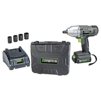 20-Volt Li-Ion Cordless Impact Wrench Kit with Charger, Battery, Sockets, and Storage Case