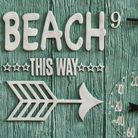 14-Inch x 14-Inch Beach This Way Clock with Thermometer