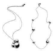 BREIL JEWELS CHAOS Collection Collana in acciaio regolabile con 6 sfere in acciaio lucido e satinato/SS adjustable necklace With 6 polished and brushed SS spheres