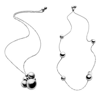 BREIL JEWELS CHAOS Collection Collana in acciaio regolabile con 6 sfere in acciaio lucido e satinato/SS adjustable necklace With 6 polished and brushed SS spheres