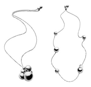 BREIL JEWELS CHAOS Collection Collana in acciaio regolabile con 6 sfere in acciaio lucido e satinato/SS adjustable necklace With 6 polished and brushed SS spheres
