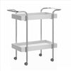 Storage Cart With 2 Tier Design And Metal Frame White And Chrome - UPT-238278
