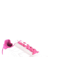 Diadora Women Sneakers, White with Pink