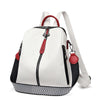 White Leather 11x11x5inch Backpack Bag