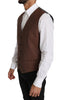 Brown Wool Silk Waistcoat Vest