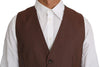 Brown Wool Silk Waistcoat Vest