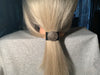 Army Logo Concho on Black Leather Hair Tie