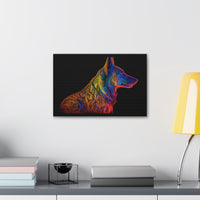 German Shepherd in Neon on Canvas Gallery Wraps