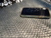 Black Embossed Studded Pyramid iPhone Silicone Case with Lanyard