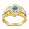 Blue Princess-Cut Diamond 14kt Gold Men's Signet Ring Sz 10