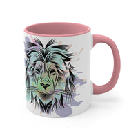 Lion Face in Pastels 11oz Accent Mug