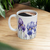 Irises All Around Ceramic White Mug 11oz