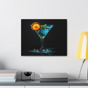 Martini Blue Curacao with Orange and Mint on Canvas Gallery Wraps