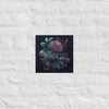 Baroque Neon Flowers Poster called "Subdued"