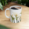 Calla Lillies All Around White Ceramic Mug 11oz