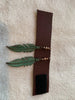 Feathers with Beads on Brown Leather Hair Tie by Hair Tie Rebel