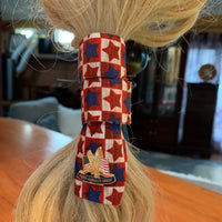 Keep America Great Pin on Patriotic Fabric Hair Wrap Tie