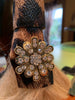 Crystal Flower on Leopard Hair Wrap Tie, by Hair Tie Rebel