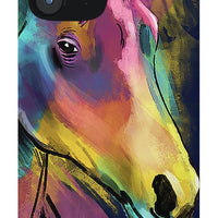 Horse in Abstract Colors Slim iPhone Case with Lanyard