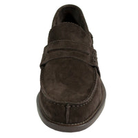 Dark Brown Suede Mens Loafers Shoes