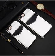 White iPhone PU Leather Vertical Flip Multi Cardholder Case