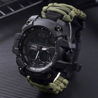 Digital Survival Sport Watch - Waterproof Paracord Military Watch