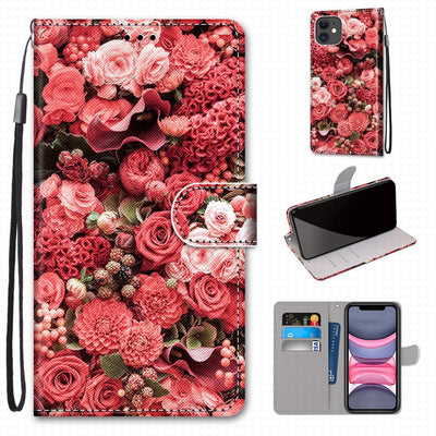 Profusion of Pink Flowers TPU Leather iPhone Wallet Case