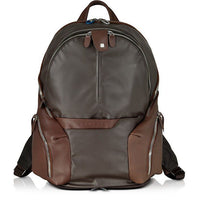 Nylon and Leather Computer Backpack - Hull Hill