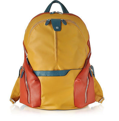 Nylon and Leather Computer Backpack - Hull Hill